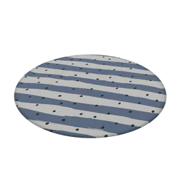 Detailed striped round carpet 3D model for interior design in Blender, high-quality texture.