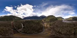 Aerial Mountain Valley Landscape