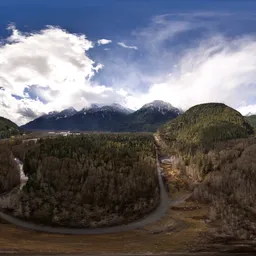 Aerial Mountain Valley Landscape