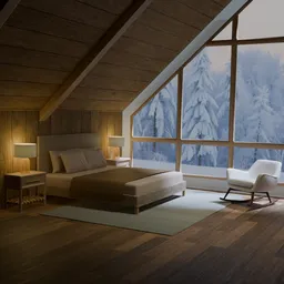 Cozy Winter Cabin Bedroom