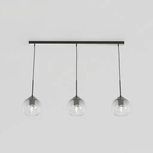 Industrial-style 3D model of a triple smoked glass pendant for Blender rendering.