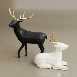 Low Poly Deer Decoration