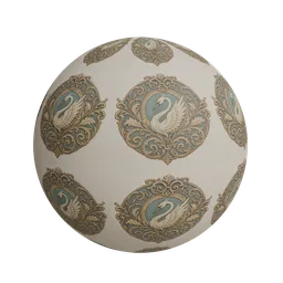 Embroidered swan motif