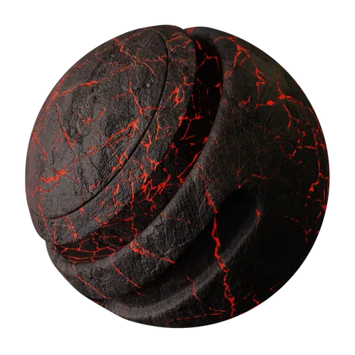 Asteroid Glowing Lava Red Rock