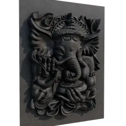 Detailed 3D Ganesh model, optimized in Blender for quad geometry, ideal for creative digital sculpting projects.