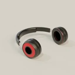 Modern Black & Red Studio Headphones
