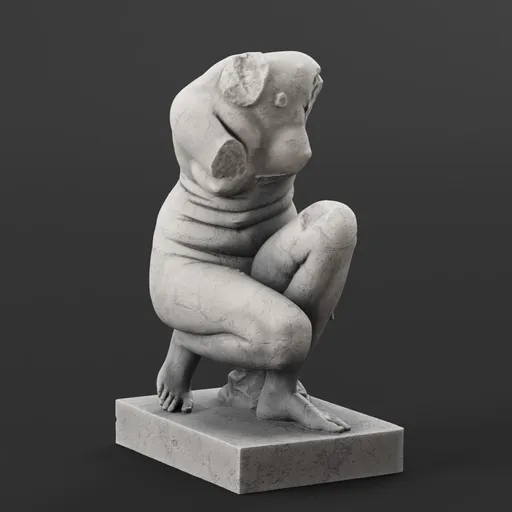 Crouching Venus with Hand of Cupid statue