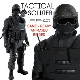 Tactical Soldier In  Black