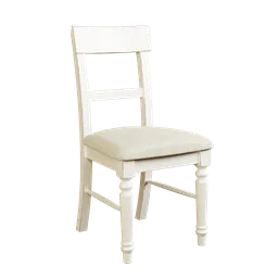 High-quality 3D Blender model of upholstered white dining chair with cushion.