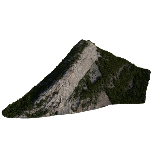Large Cliff Mountain Rock with Trees