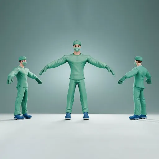 Surgeon in Green Surgical Scrubs
