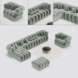 Velvet Sofa Set
