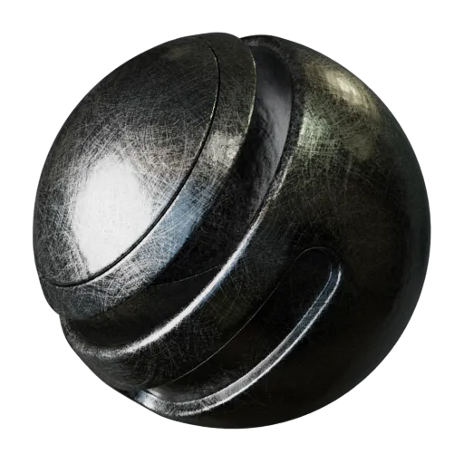 High-resolution PBR circular scratched metal texture for 3D modeling and rendering in Blender and similar software.