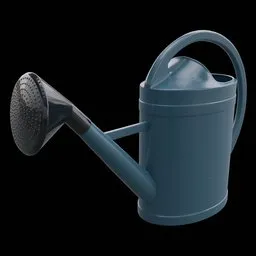 Realistic 3D-rendered metal green watering can with 11L volume, suitable for Blender 3D projects.