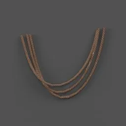 Realistic twisted rope 3D model with detailed textures for animation and game design in Blender.