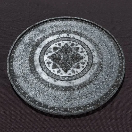 Detailed 3D-rendered coin with ornate design, showcasing 4K textures and intricate modeling using Blender and zBrush.
