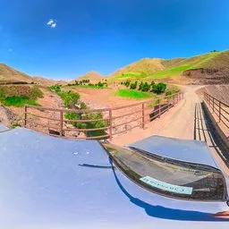 Mountain Bridge Crossing Green Highland