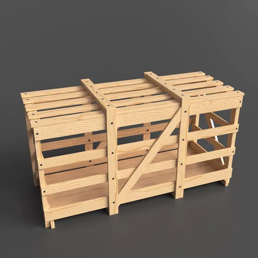 Large industrial wooden frame crate