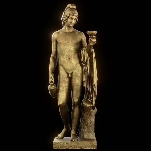 statue of Brass Ganymede Offering the Cup