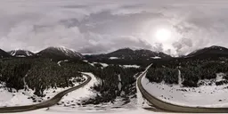 Snow Mountain Landscape Aerial