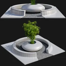 Modern Circular Bench and Planter