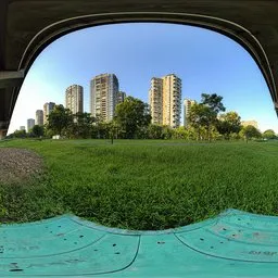 Under the bridge during the day