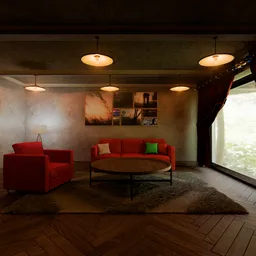 Cozy Living Room Interior Scene