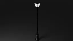 Detailed 3D-rendered black street light model ideal for Blender 3D scenes and outdoor lighting visuals.