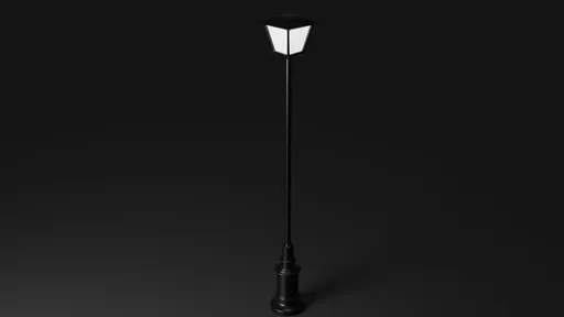 Detailed 3D-rendered black street light model ideal for Blender 3D scenes and outdoor lighting visuals.