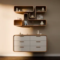 Minimalist Japandi Floating Storage Set