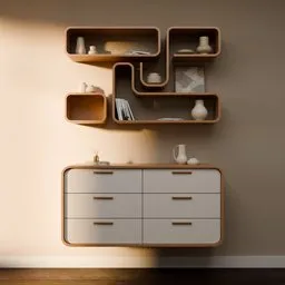 Minimalist Japandi Floating Storage Set