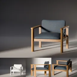 Muted Blue Minimalist Chair