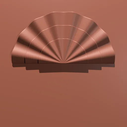 3D model sculpting brush imprint featuring an Art-Deco scallop design for Blender geometric detailing.