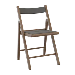 3D rendered wooden chair with storage, realistic textures, optimized for Blender use.