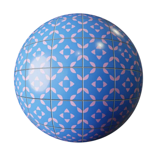 Blue Retro Geometric Tiles