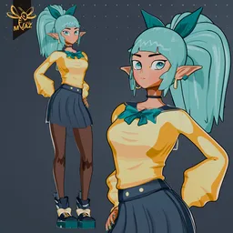 Himeko Anime Elf Girl Stylized Character