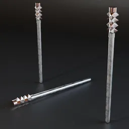 Historic 3D mace model with high-quality textures for Blender, low poly and ready for subdivision and game design.