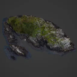 Rocky Island Ocean Coast Photoscan