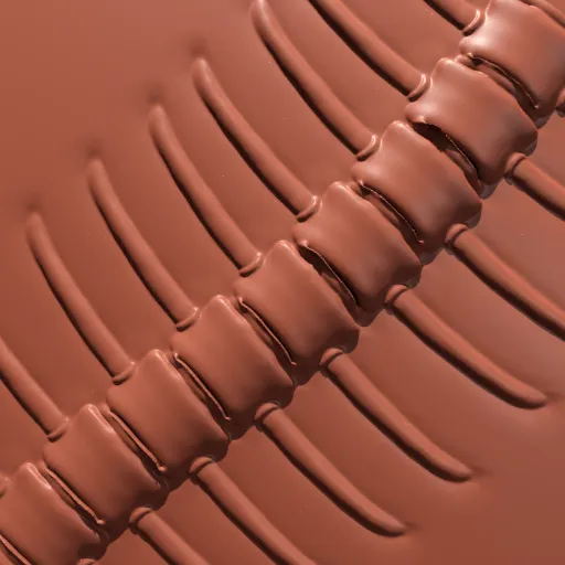 Detailed spine and rib imprint for 3D modeling, perfect for intricate vertebral designs using Blender sculpting tools.