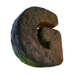 G Letter of Alphabet Stone Carved