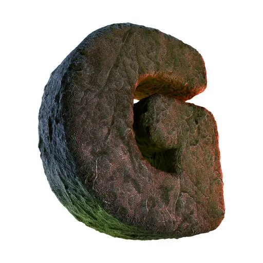 G Letter of Alphabet Stone Carved