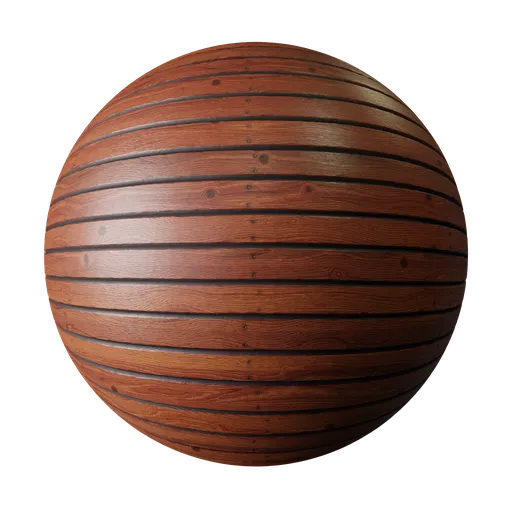 Realistic wooden planks PBR texture for 3D modeling in Blender and similar software.