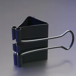Rigged low poly 3D model of a realistic paper clip in Blender with independent handle animation.