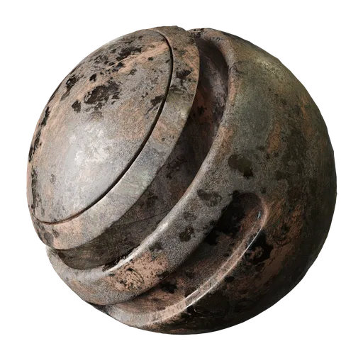 High-resolution PBR texture of a corroded metal surface suitable for Blender 3D rendering and other CG applications.