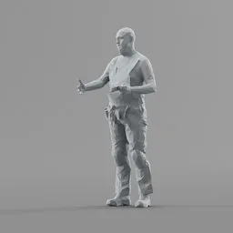 Lowpoly Construction Worker greets