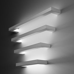 This set of wall lights is a versatile addition to any interior. Available in three sizes ranging from 75cm to 155cm, each light can be positioned separately for a customizable look. These lights are bolted directly to the wall for a seamless appearance.