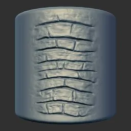 3D sculpting brush for creating detailed reptile and dragon skin textures on models in Blender.