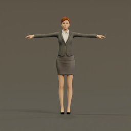 Woman Formal T-Pose Rigged