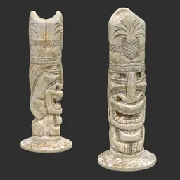 Tiki God Jolly Spirit Statue Marble