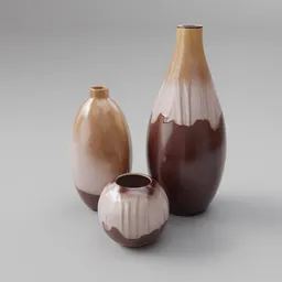 Brown Ceramic Vases Set